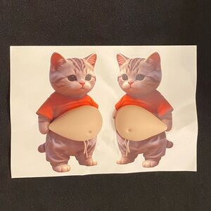 Pudgy Belly Kitty 3D Fidget Sticker Set - Help for stress & anxiety, ADHD NWOT